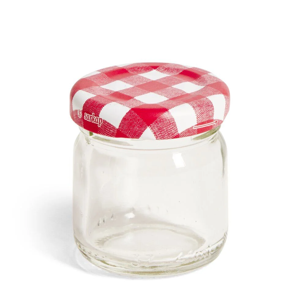 Lot de 6 pots à confiture acier et verre Ø4,5xH4,6cm