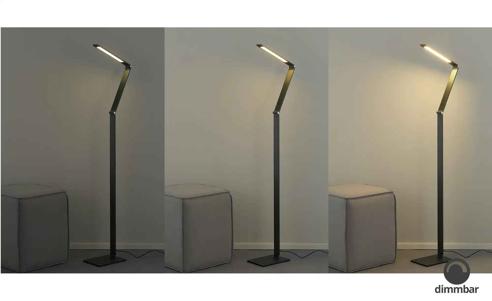 Fischer-Honsel LED-Stehleuchte, anthrazit-grau mit Dimmer