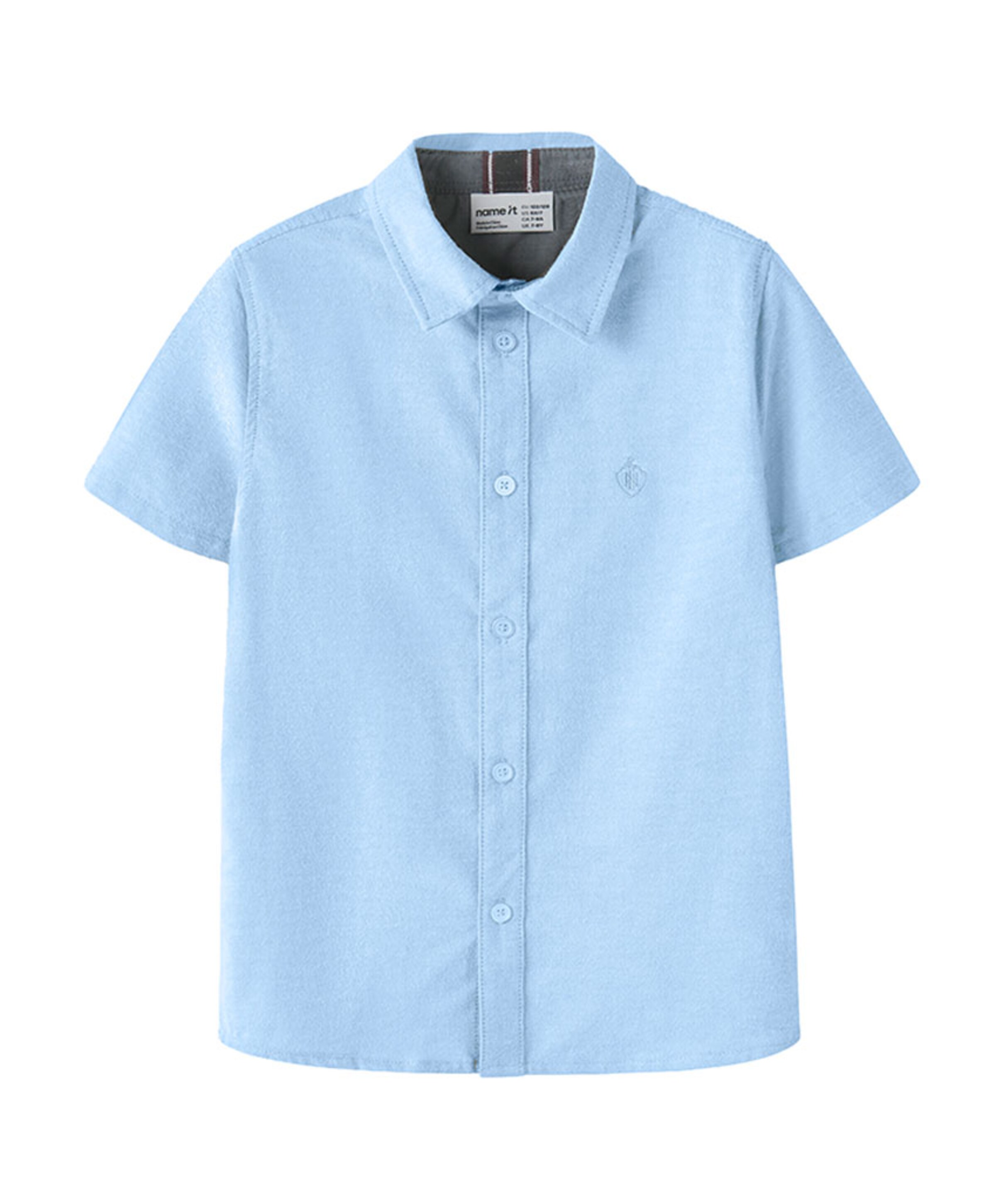 Name it Jongens overhemd korte mouw blauw