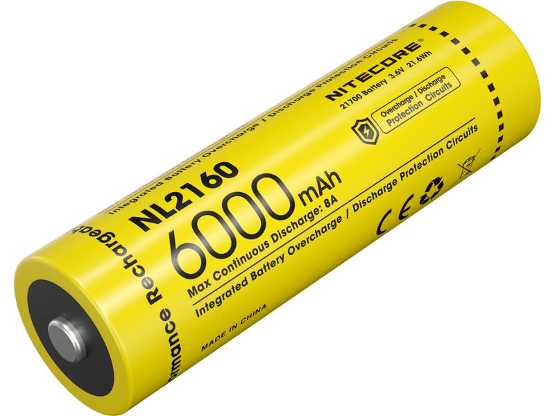 Nitecore Akku NL2160 6000 mAh Akku für verschiedene Nitecore-Stirnlampen