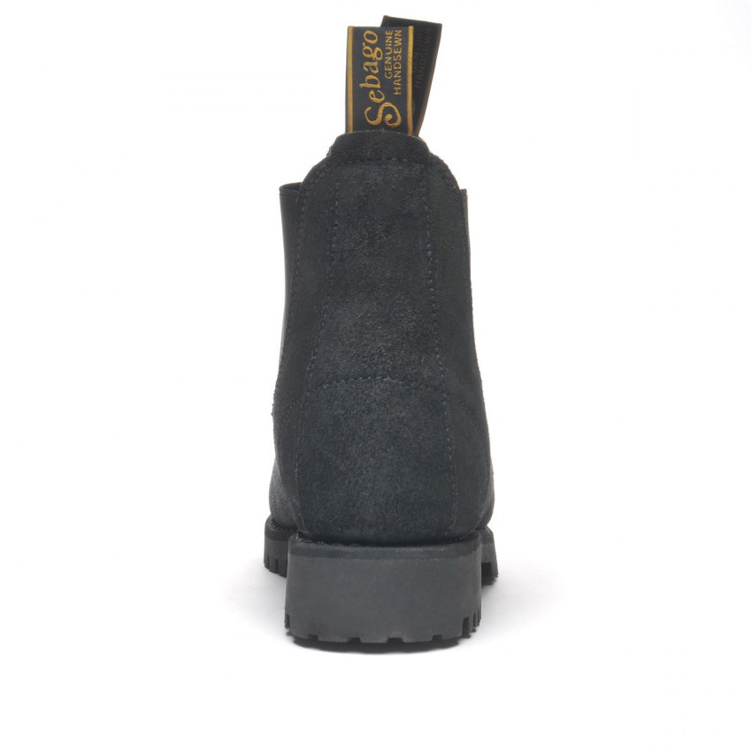 YANSA LUG SUEDE WAXY WOMAN-Bottines Chelsea femme en cuir pleine fleur Black