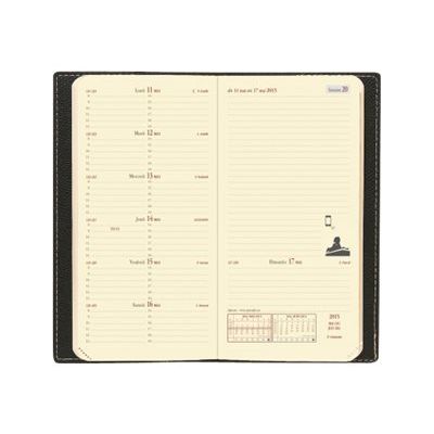 Agenda de poche Soho Italnote avec répertoire - 1 semaine sur 2 pages - 8,8 x 17 cm - noir - Quo Vadis