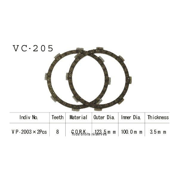 Kyoto - Disques garnis d'embrayage VC205