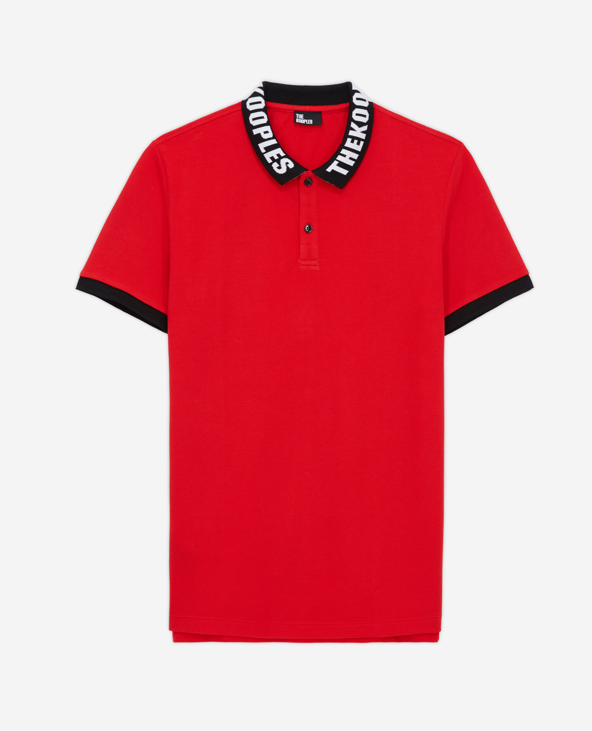Polo à col logo rouge