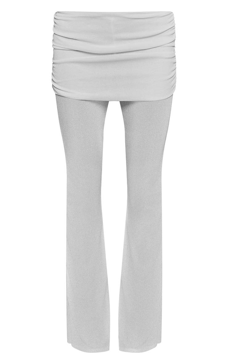 Blanc Pantalon Droit Co-ord À Superposition Voile Pelure D'oignon