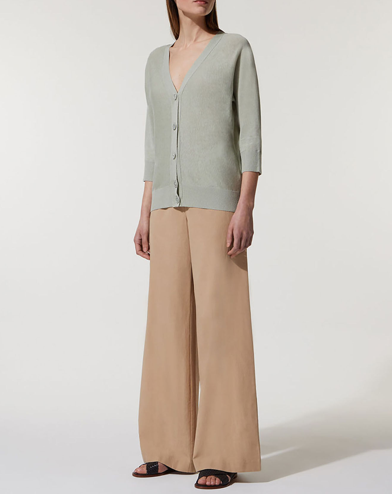 Jodhpur Gilet droit en Lin & Coton Mimosa vert