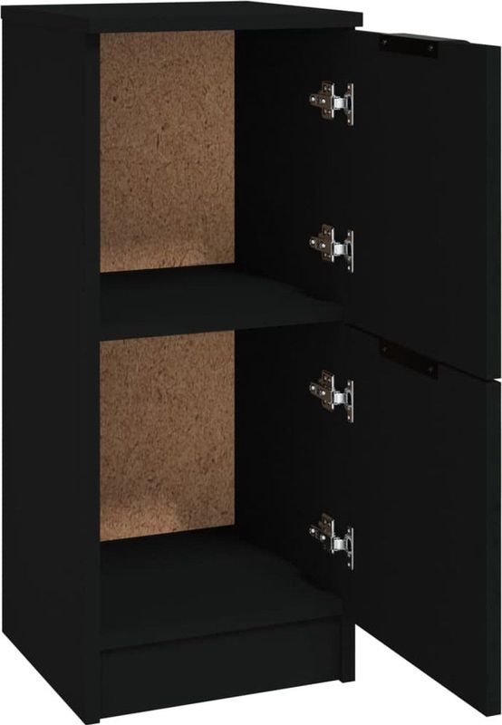 vidaXL - Dressoirs - Zwart - Bewerkte Hout - Set van 2