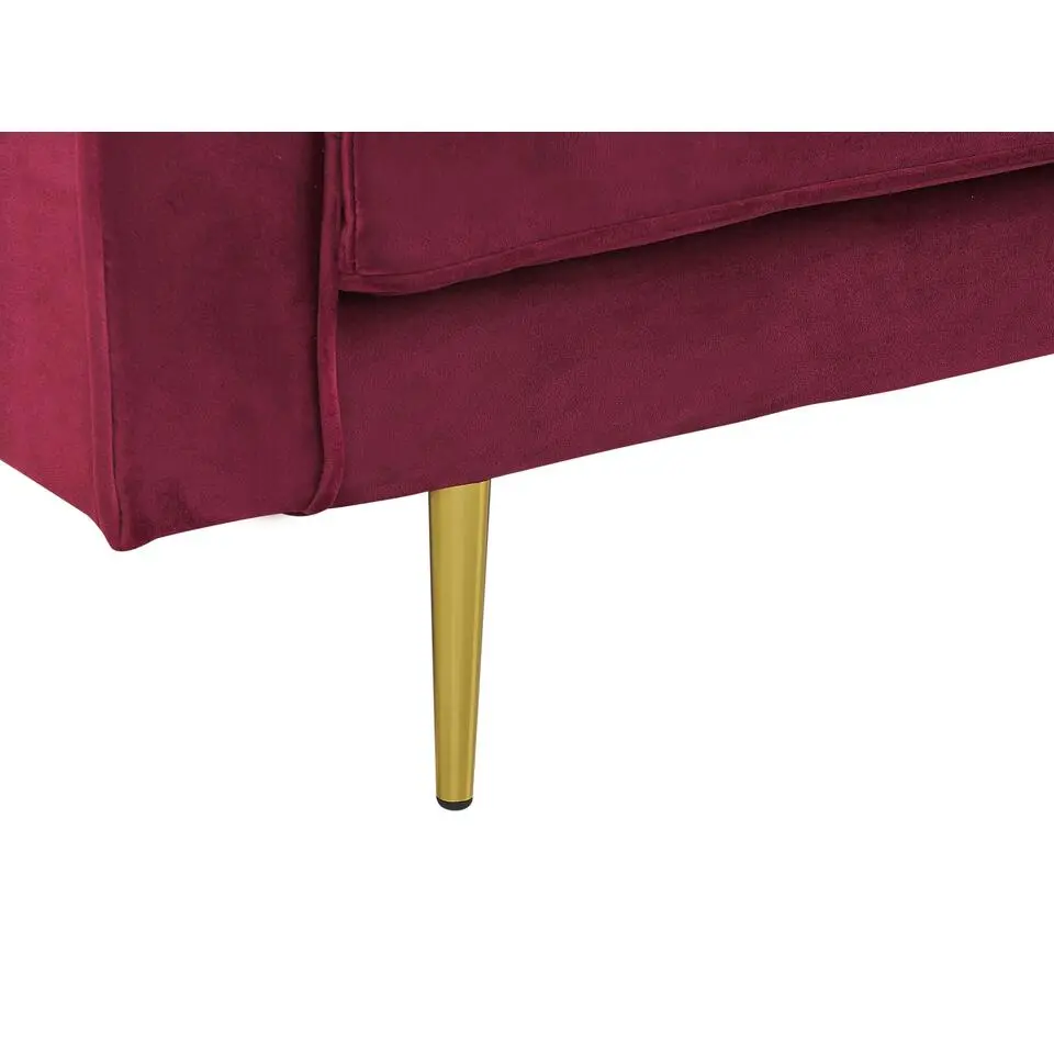 MIRAMAS - Chaise longue - Rood - Linkerzijde - Fluweel