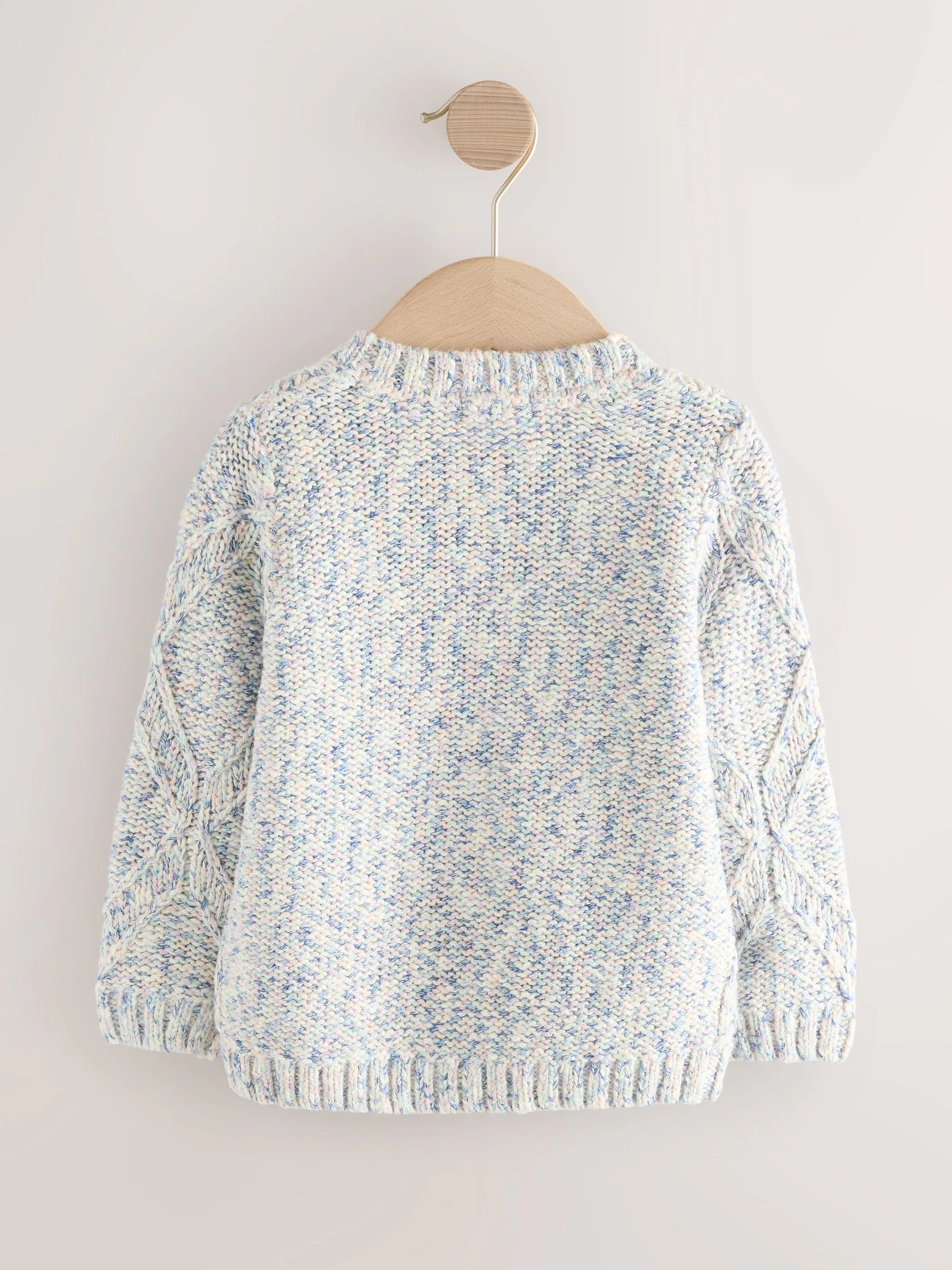 Blauw - Kabelgebreid vest (3mnd -10jr)
