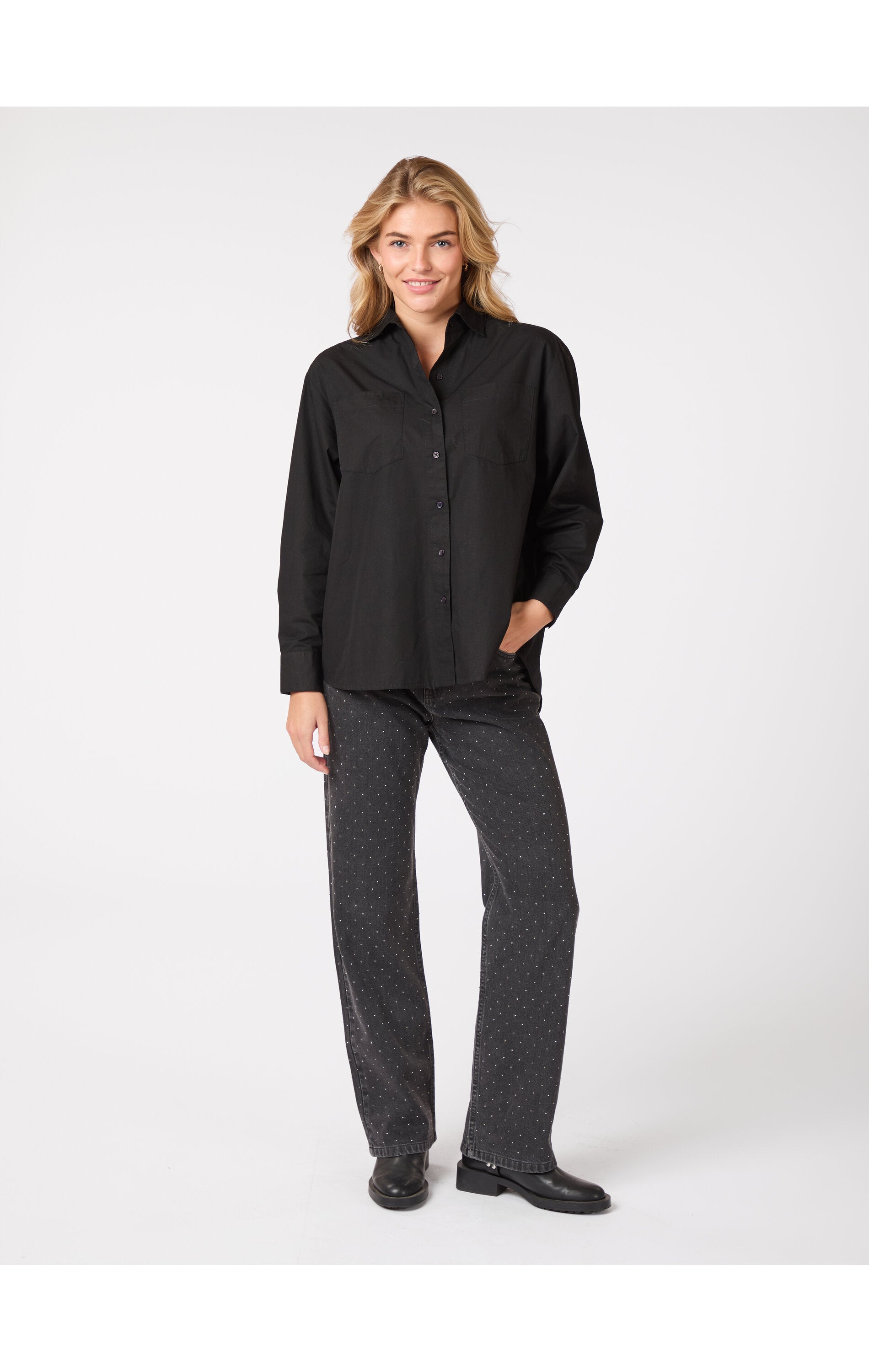 Neo Noir  Simona Bedazzled jeans - sort/grå