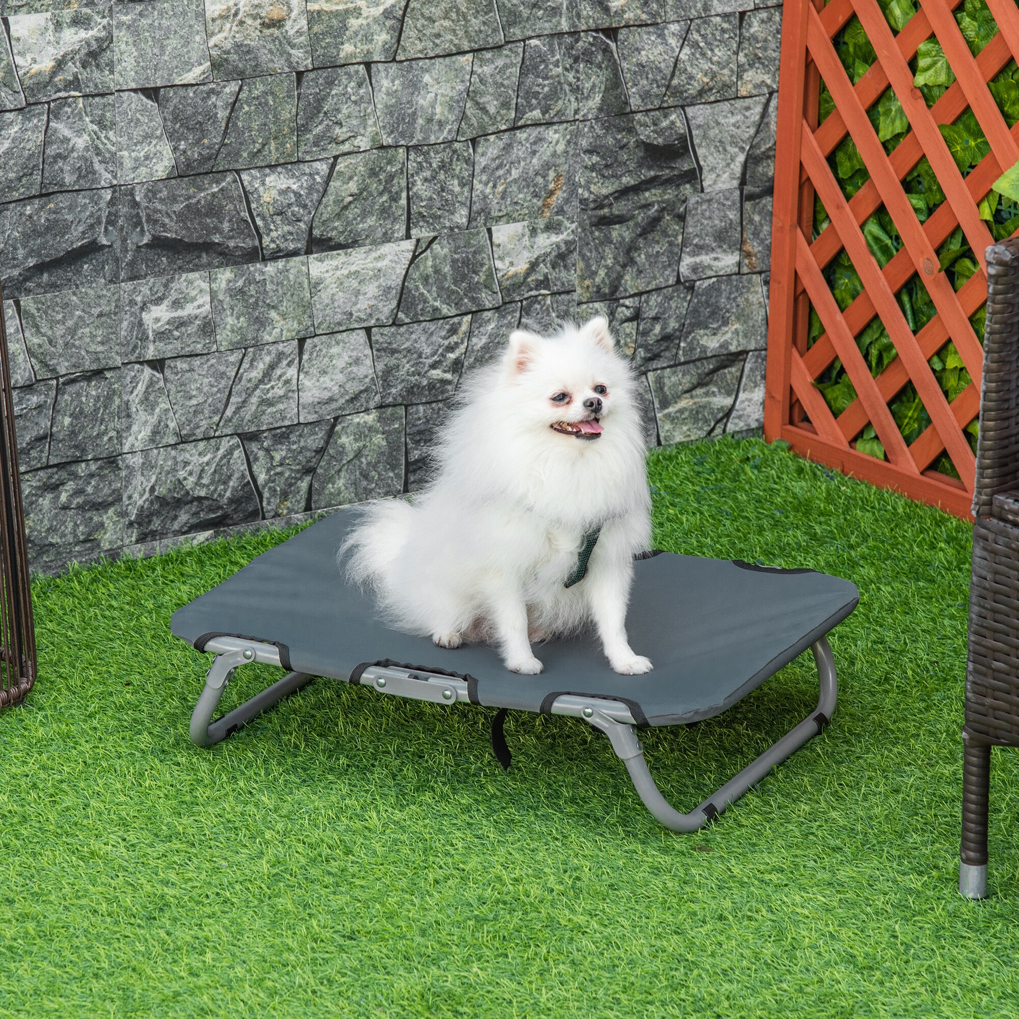 PawHut Hundebett faltbar grau 59 x 46 x 15 cm (LxBxH)