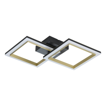 Eglo plafondlamp Calliera LED zwart-messing 18.4W