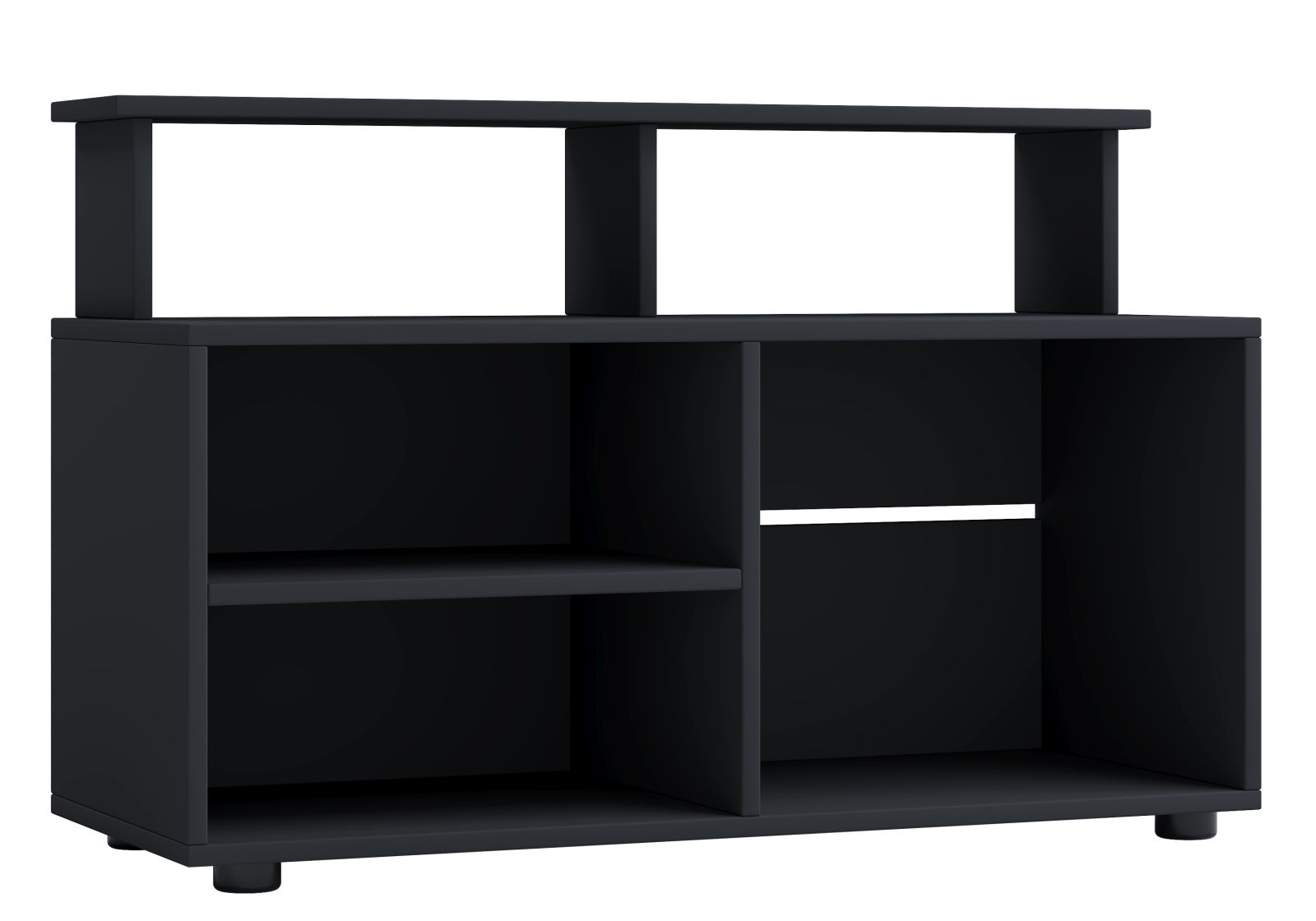 TV-Schrank BALANISA - schwarz - 5 Fächer - 59 cm
