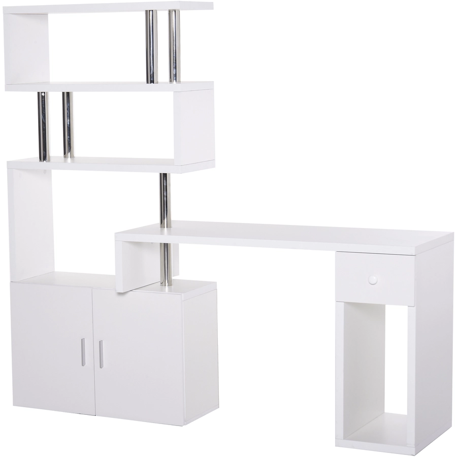 HOMCOM 2-in-1 Schreibtisch weiß
