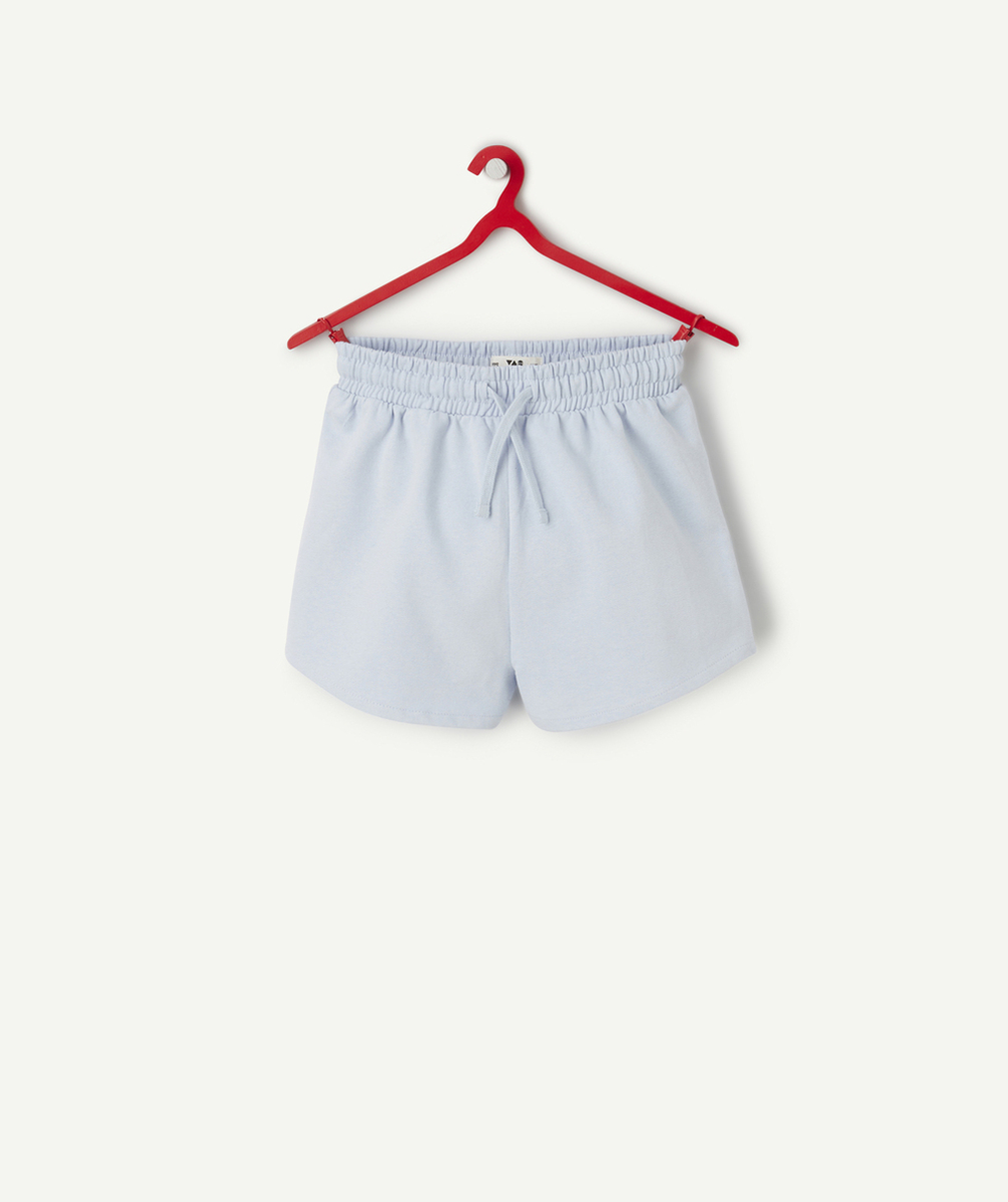 short fille en coton bio bleu ciel
