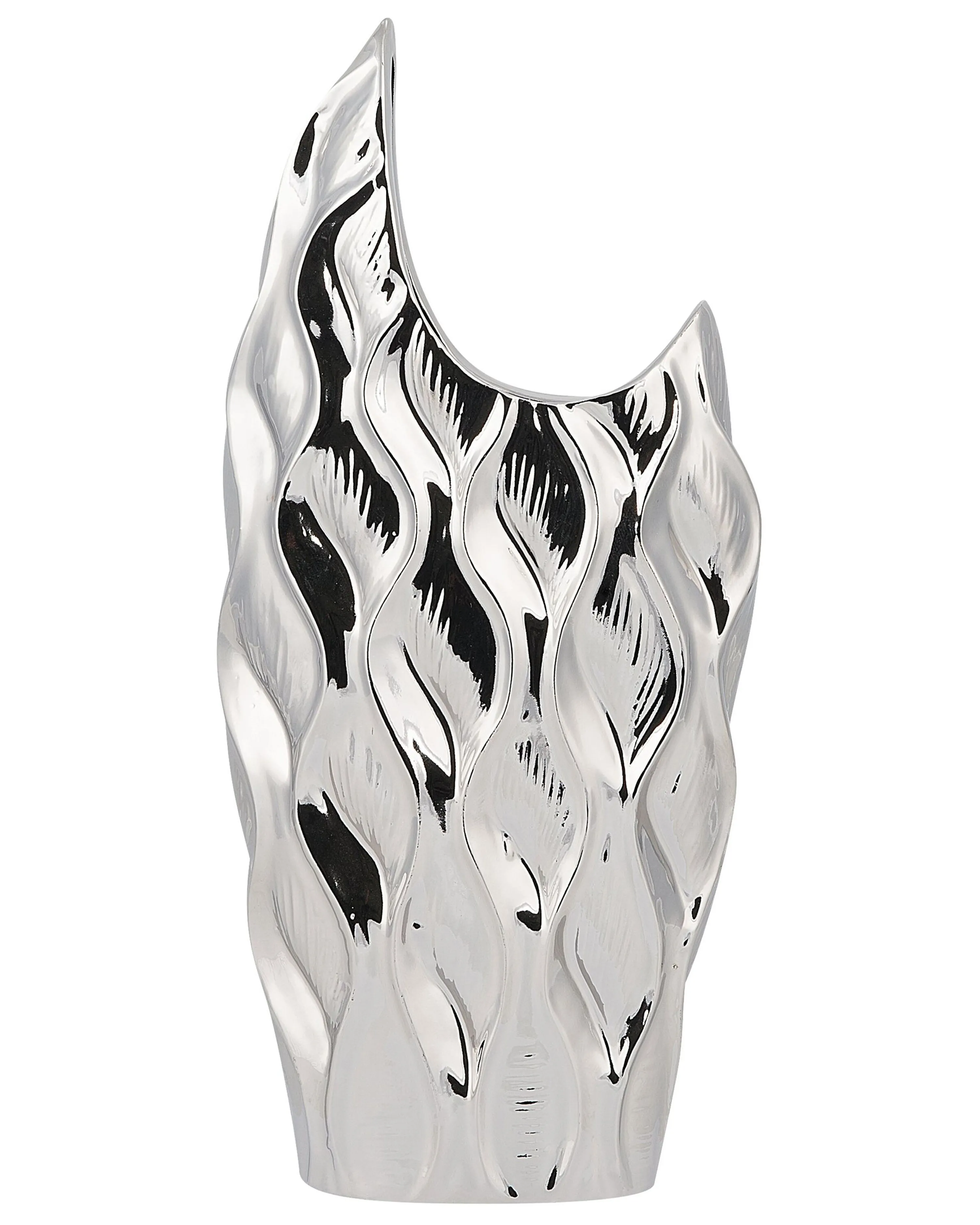 Decoratieve vaas HALUZA Steengoed 35 cm Zilver