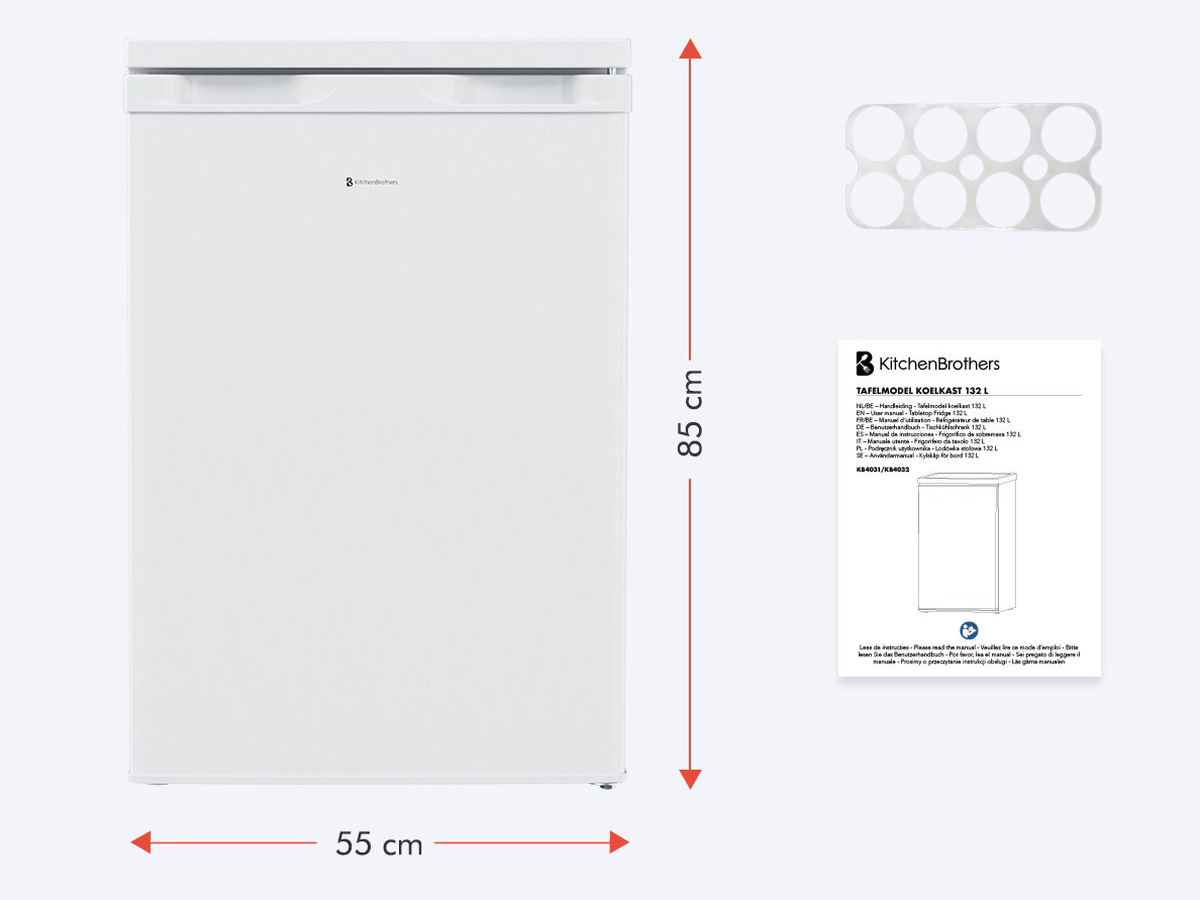 KitchenBrothers 127 liter koelkast - White
