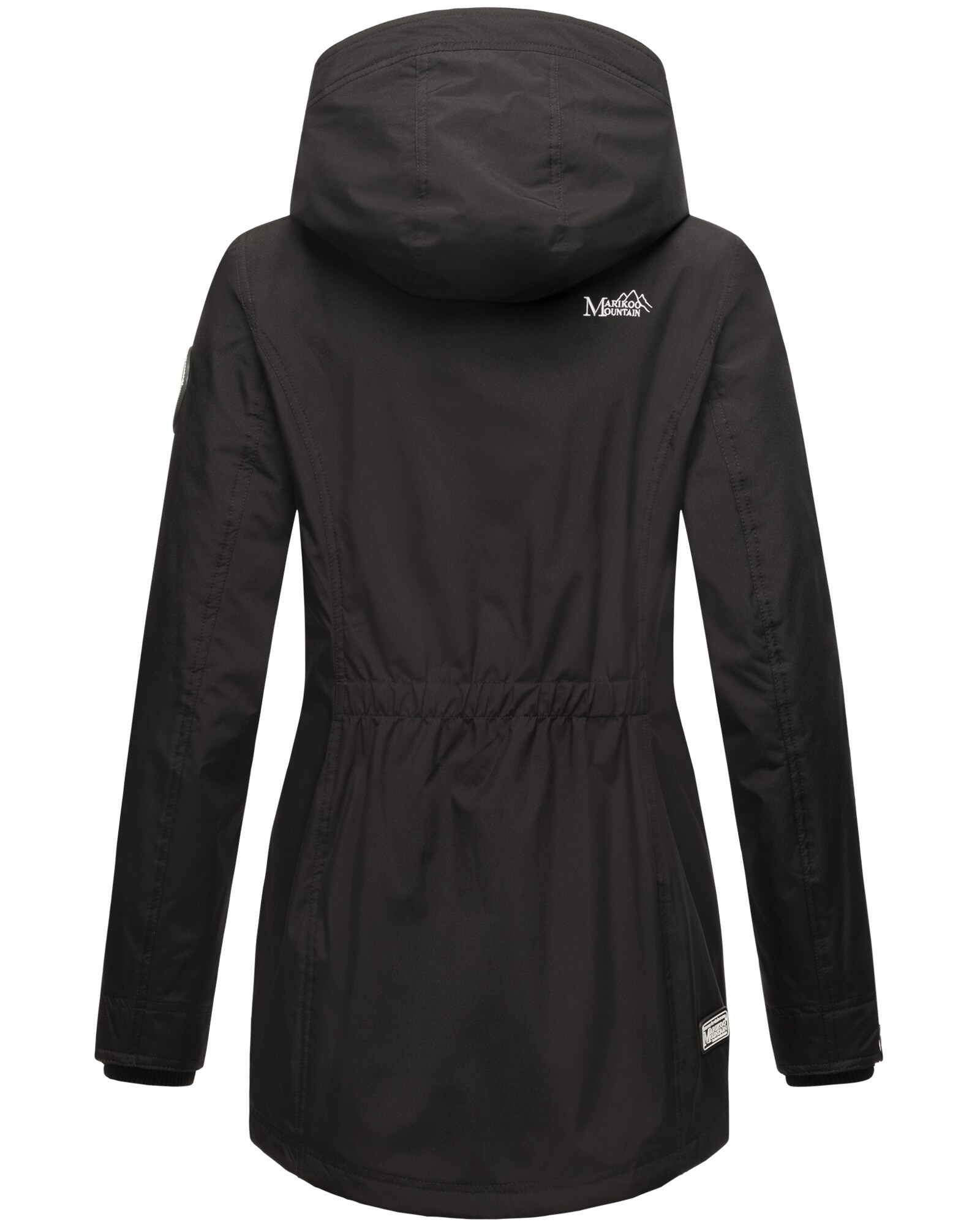 MARIKOO Damen Sportliche Jacke Outdoorjacke Lange Übergangs Regenjacke mit Kapuze Honigbeere