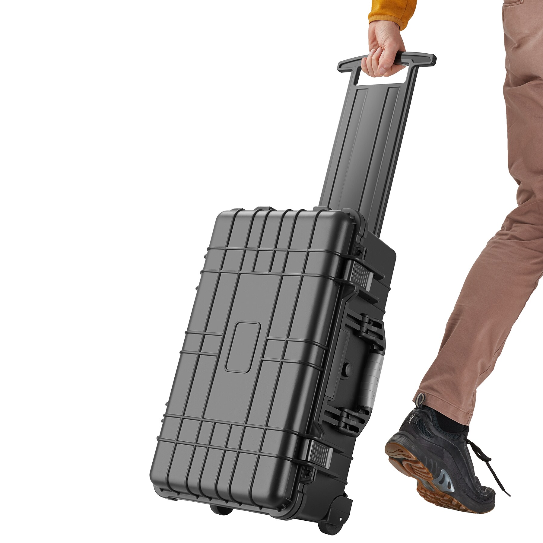 tectake® Transportkoffer, aus robuster Hartschale mit 3 dicken Schaumstoffeinlagen, in verschiedenen Größen erhältlich, wasserdicht und temperaturbeständig, 34,5 x 23 x 56 cm