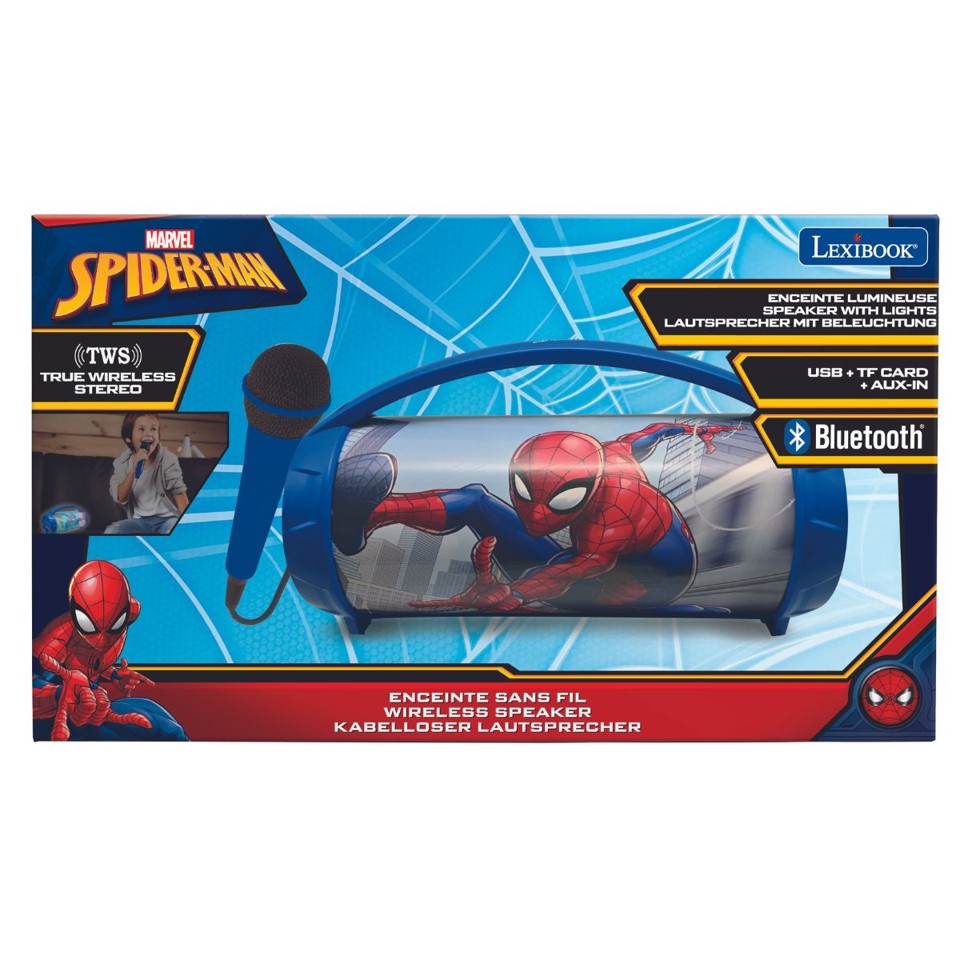 Lexibook - Spider-Man Bluetooth® lyshøjttaler med mikrofon