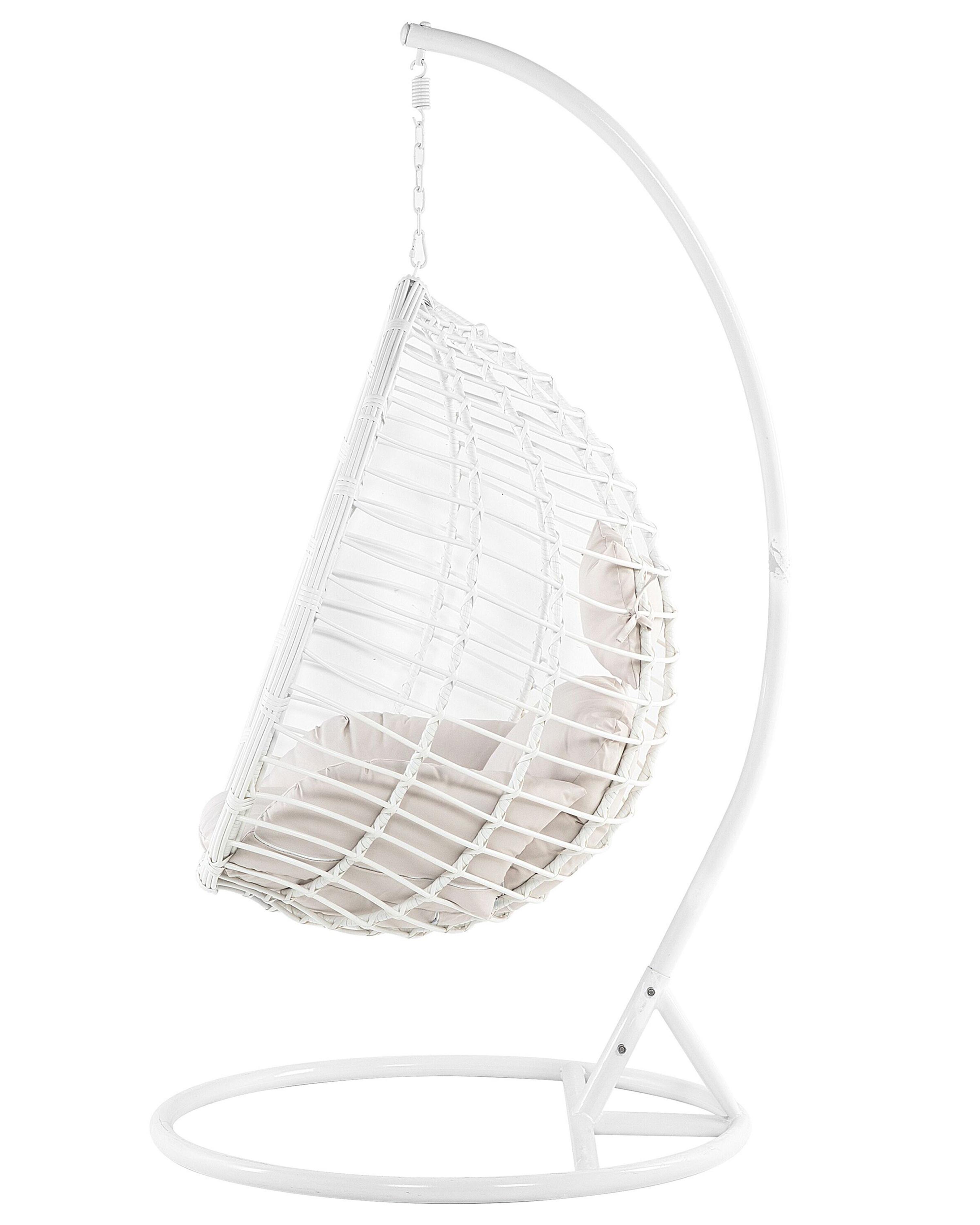Hangstoel met standaard FANO PE rotan Wit