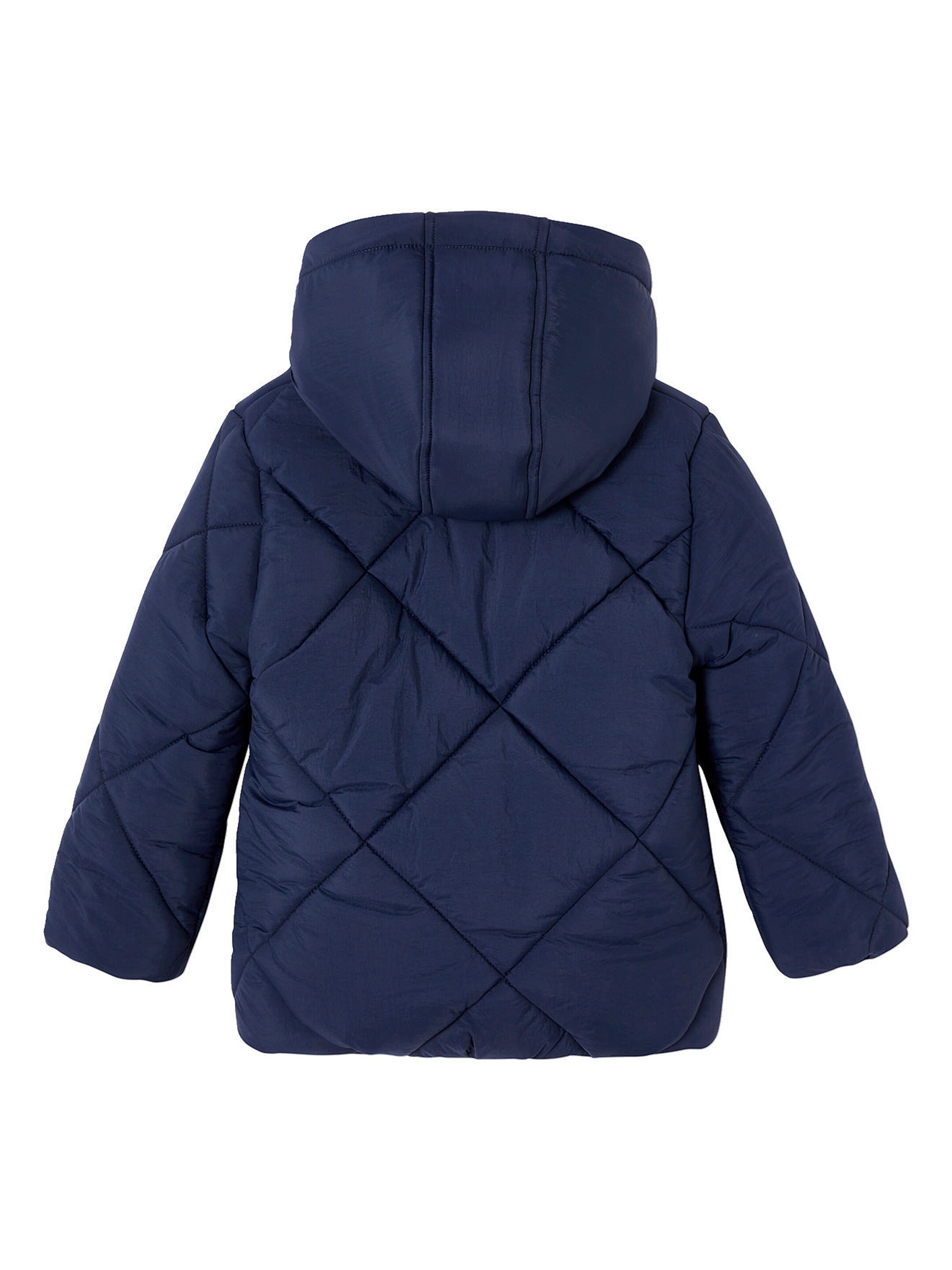 Vertbaudet Mädchen Kapuzen-Steppjacke mit Teddyfleece-Futter, Wattierung Recycling-Polyester marine