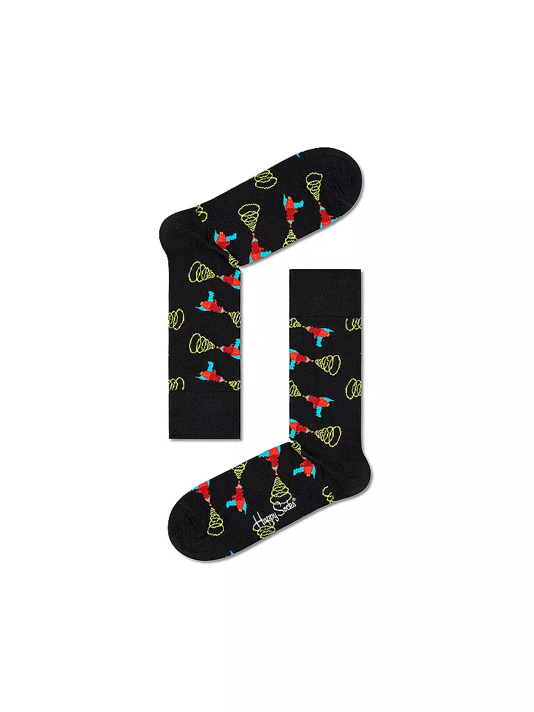 HAPPY SOCKS Herren Socken LAZER QUEST black / multi schwarz