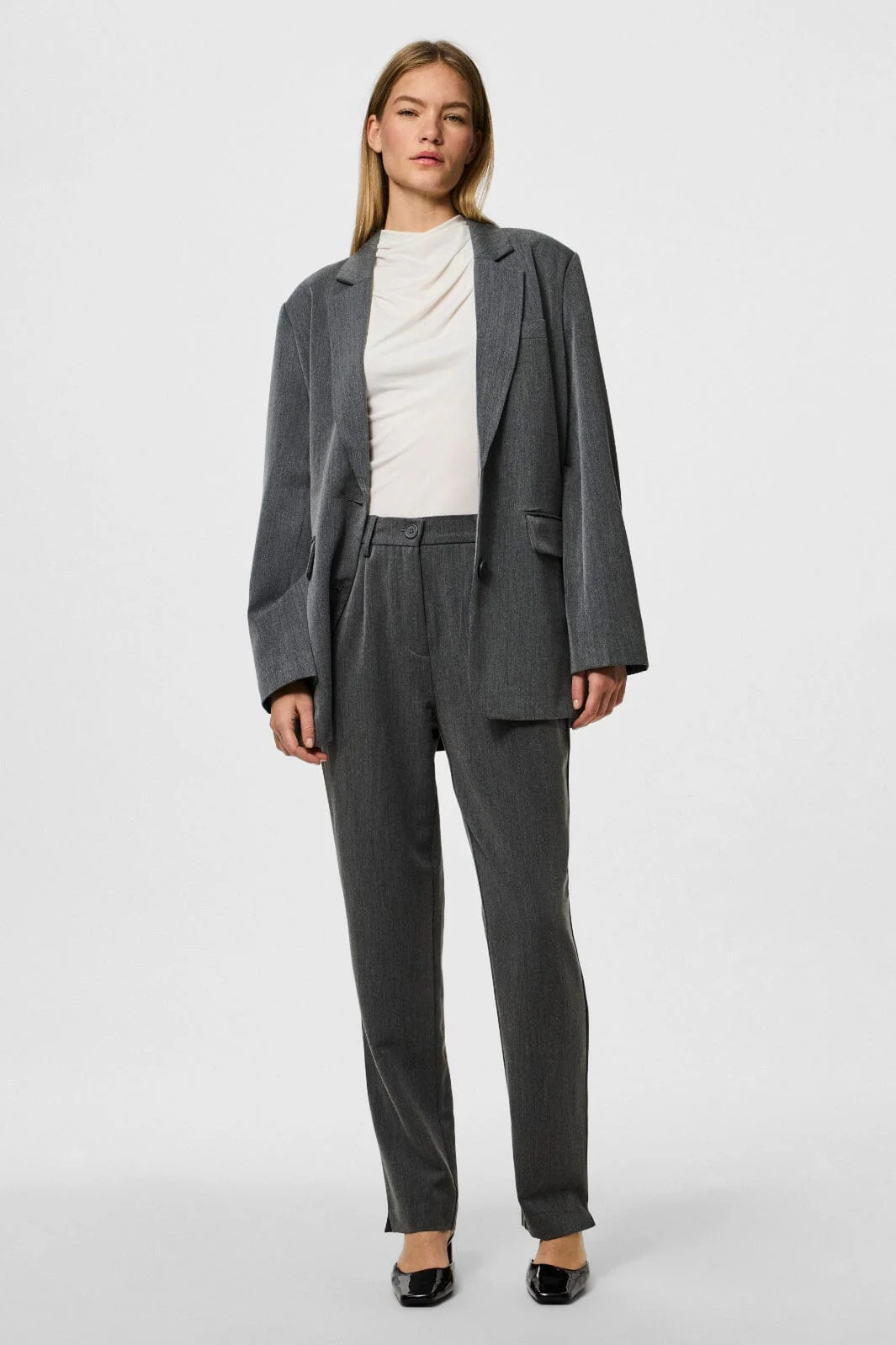 Pieces Pckamil Ankle Pant 4735773 dark grey melange
