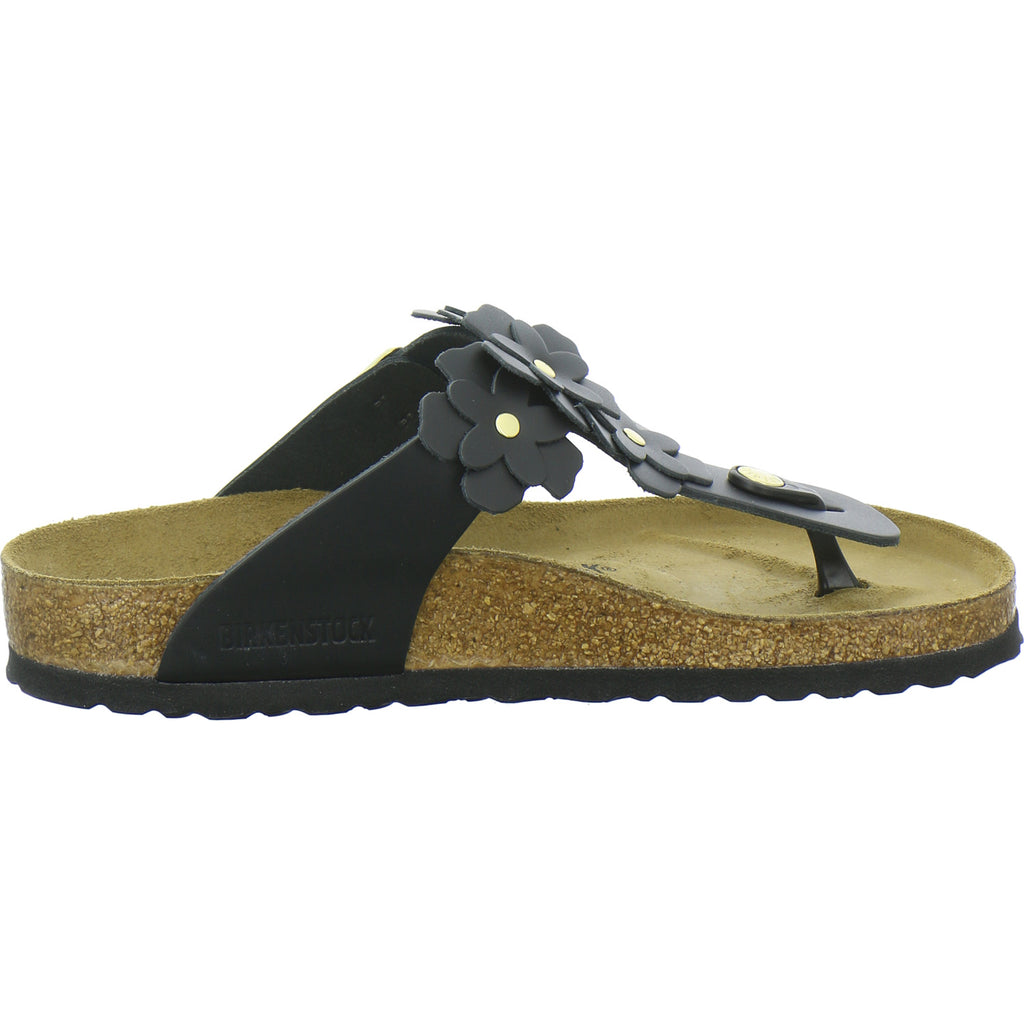 Birkenstock Pantoletten Damen Gizeh Flower Schwarz