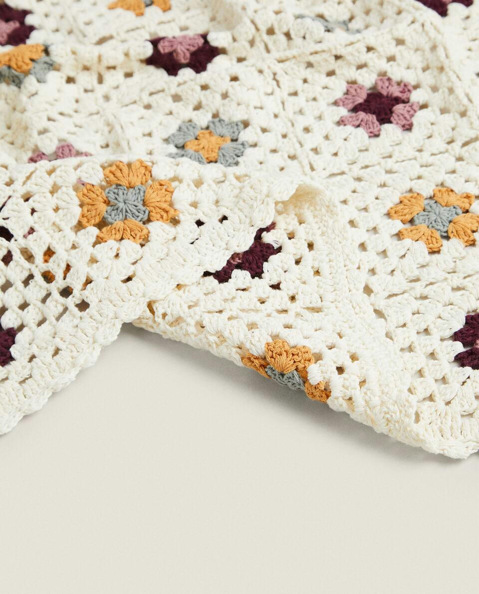 Manta de crochê floral infantil