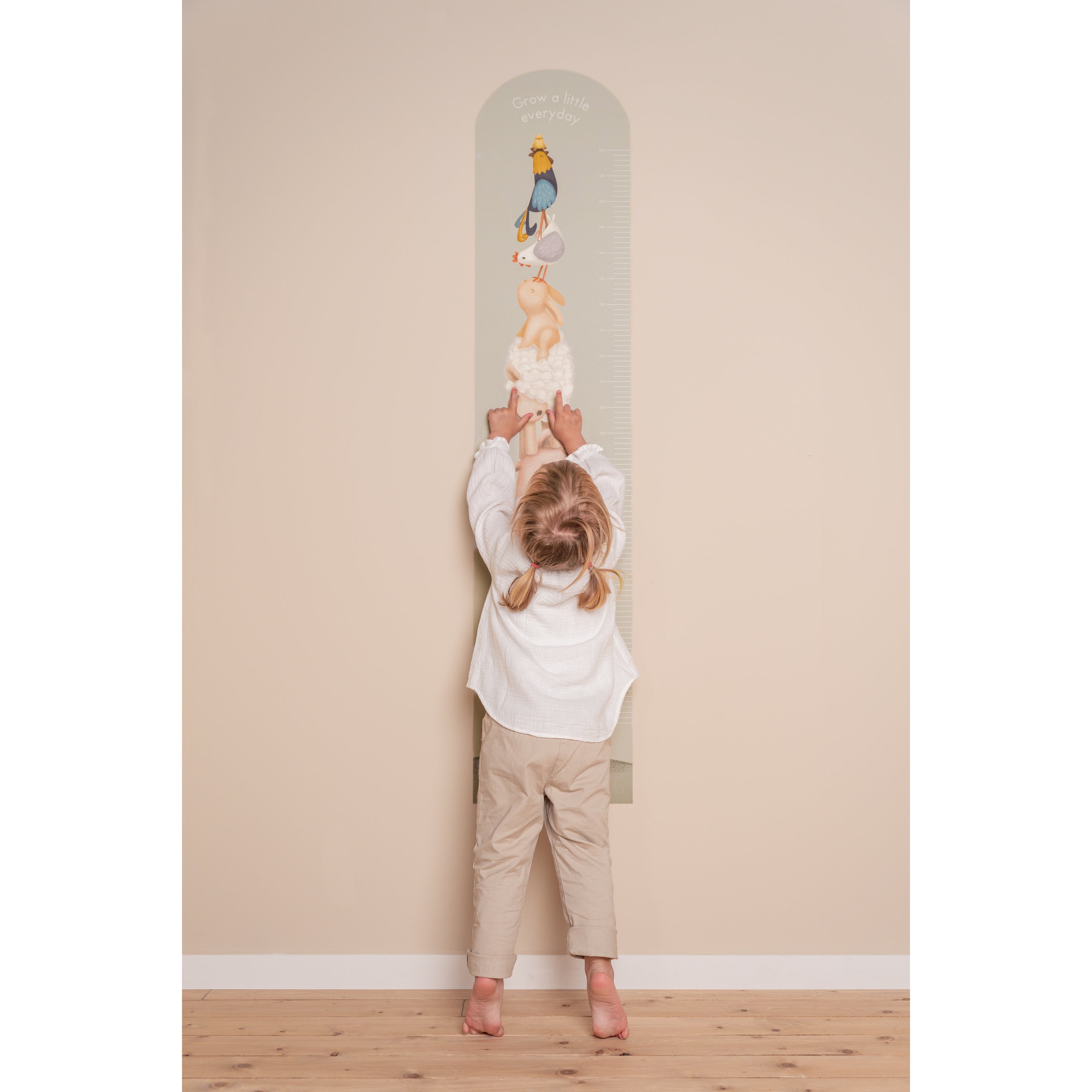 Little Dutch Little Farm Groeimeter Muursticker - 142x27,5cm - Dieren