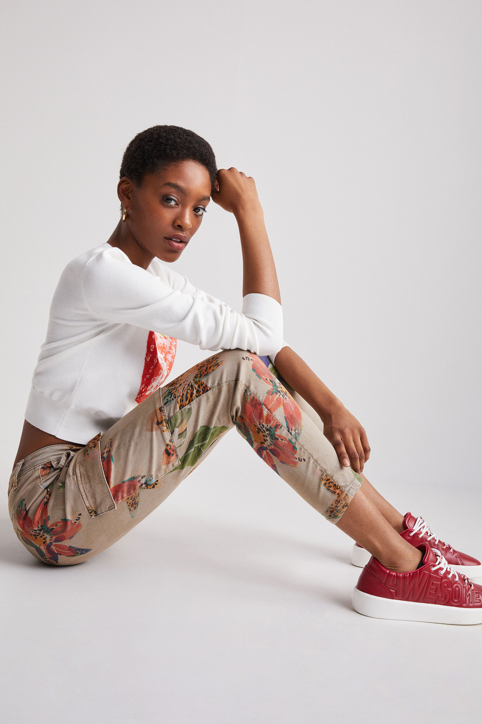 Pantalon cargo camoflower