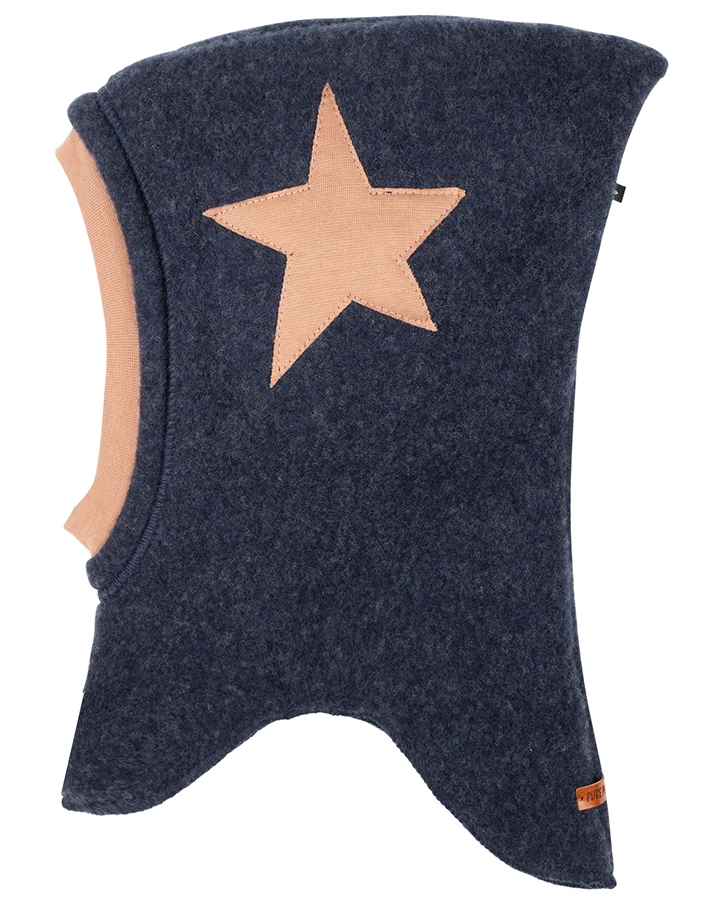 Wollfleece-Schlupfmütze STAR in marine
