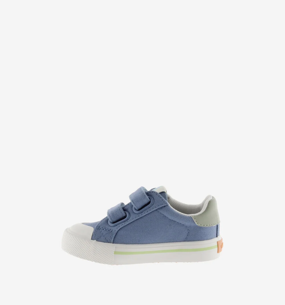 TRIBU TOILE CUIR Baskets sport en toile couleur pour enfant JEANS