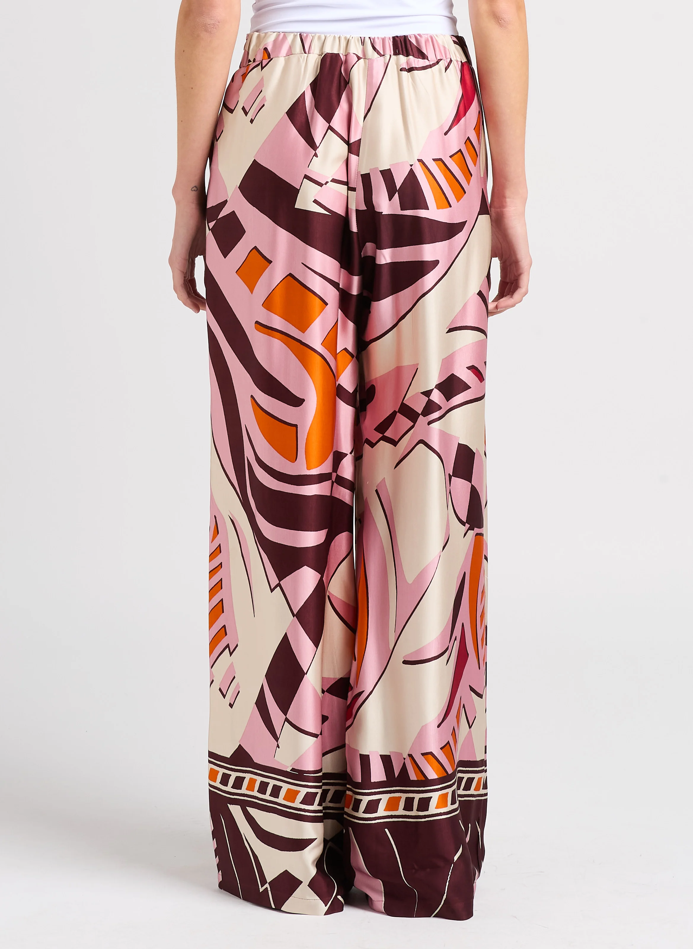 JOJO - Pantalon large taille haute | Rose