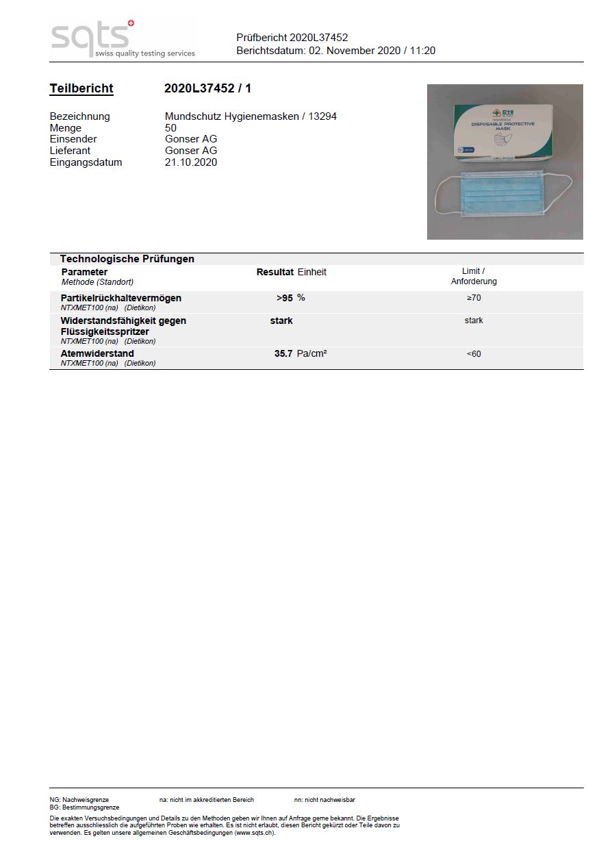 Mundschutz Hygienemasken à 50 Stk. schwarz