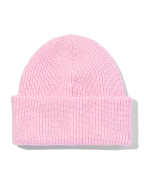 bonnet rose pour femme avec laine