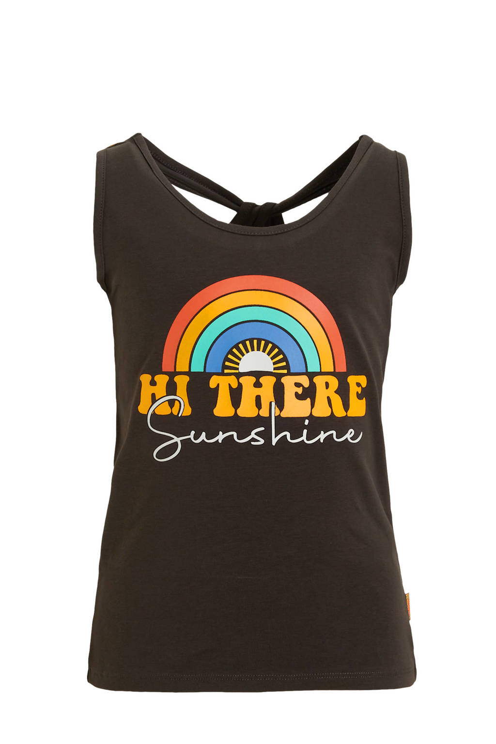 Orange Stars singlet Paulina met printopdruk donkergrijs