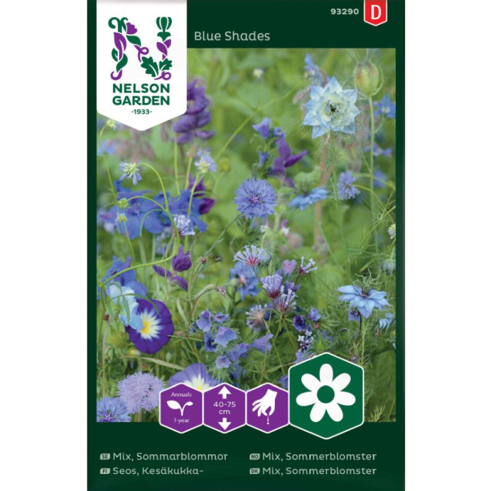 BLOMSTERFRØ NELSON GARDEN SOMMERBLOMSTER MIX BLUE