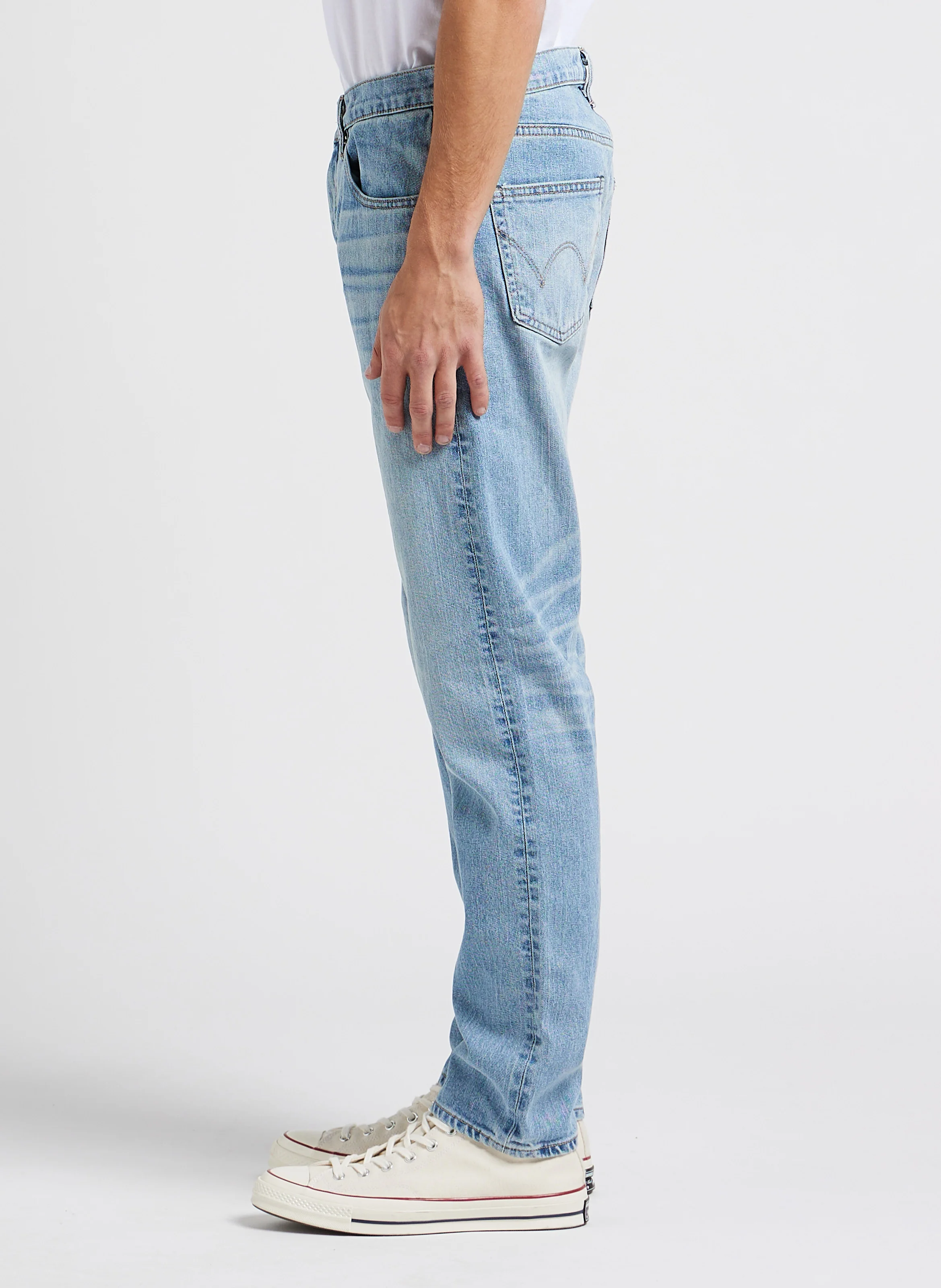 Jean regular en coton mélangé | Bleu