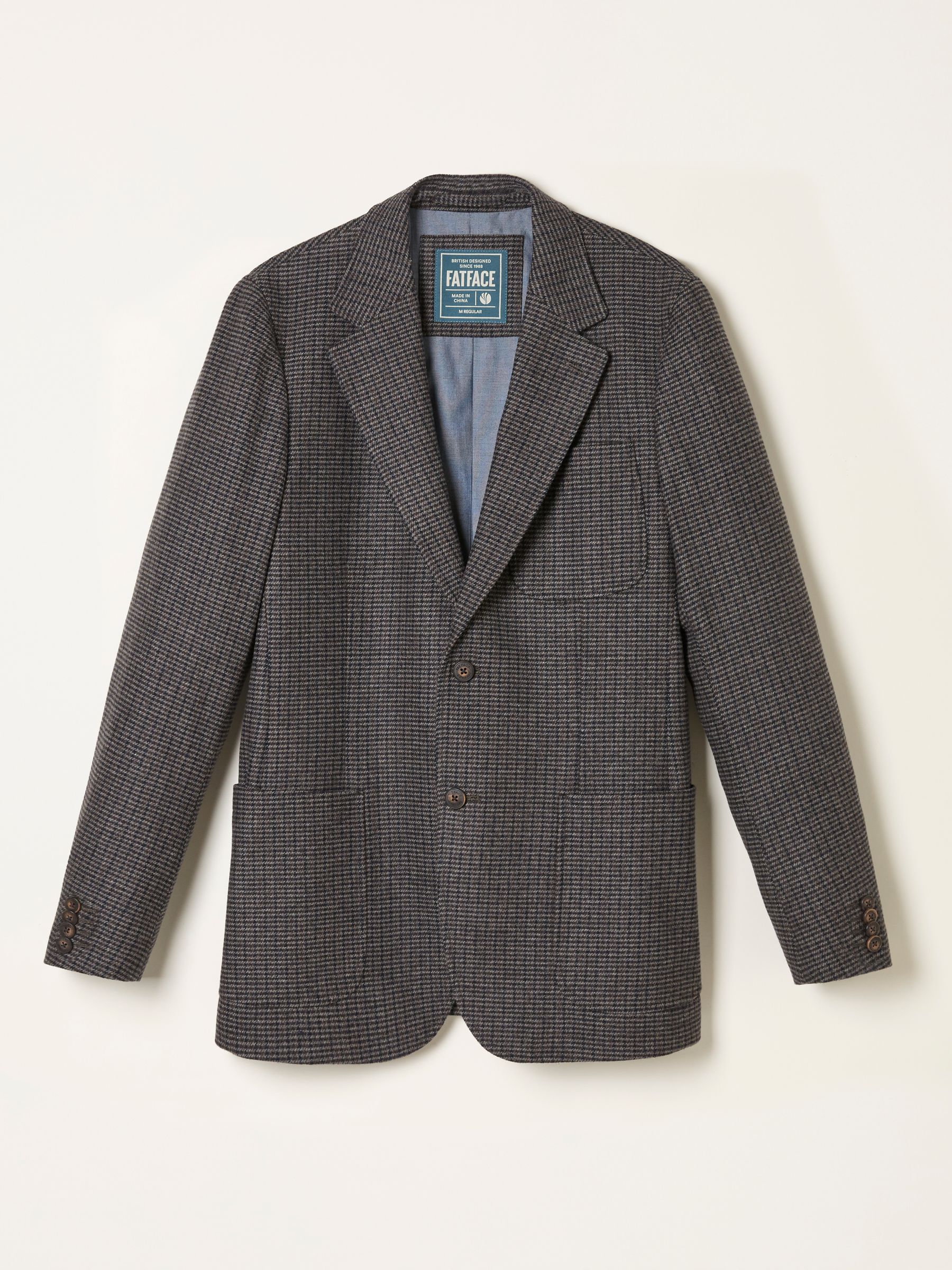 FatFace Wool Mix Houndstooth Check Blazer