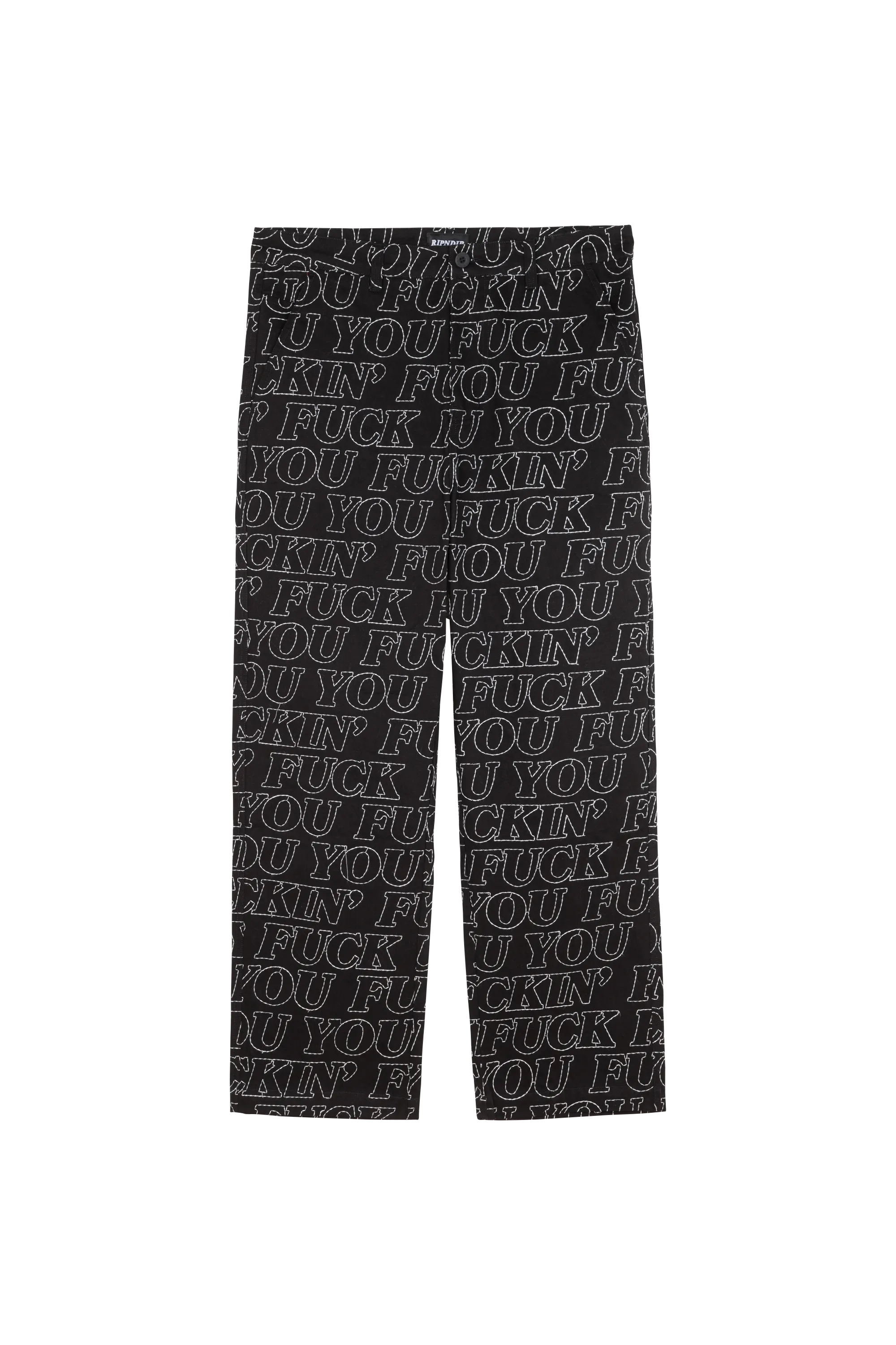 RIPNDIP Pantalon Fuckin Fuck Quilted Wide Leg Pants Noir