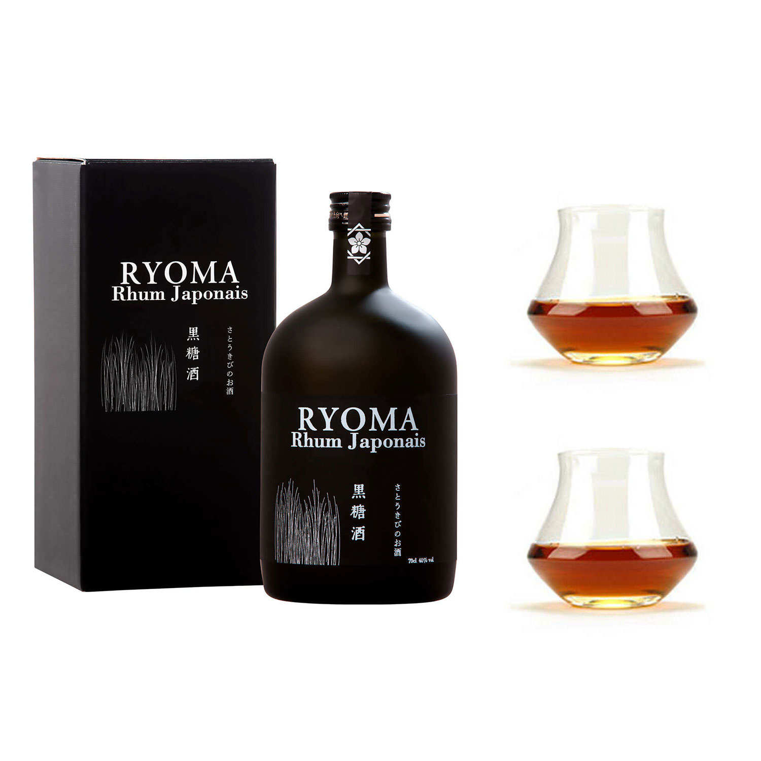 Rhum japonais Ryoma 40% et ses 2 verres