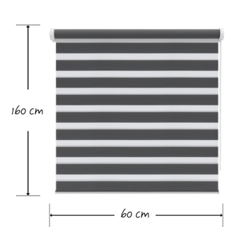 KARWEI duo rolgordijn lichtdoorlatend antraciet (kleurnr. 4502) 60x160 cm (bxh)