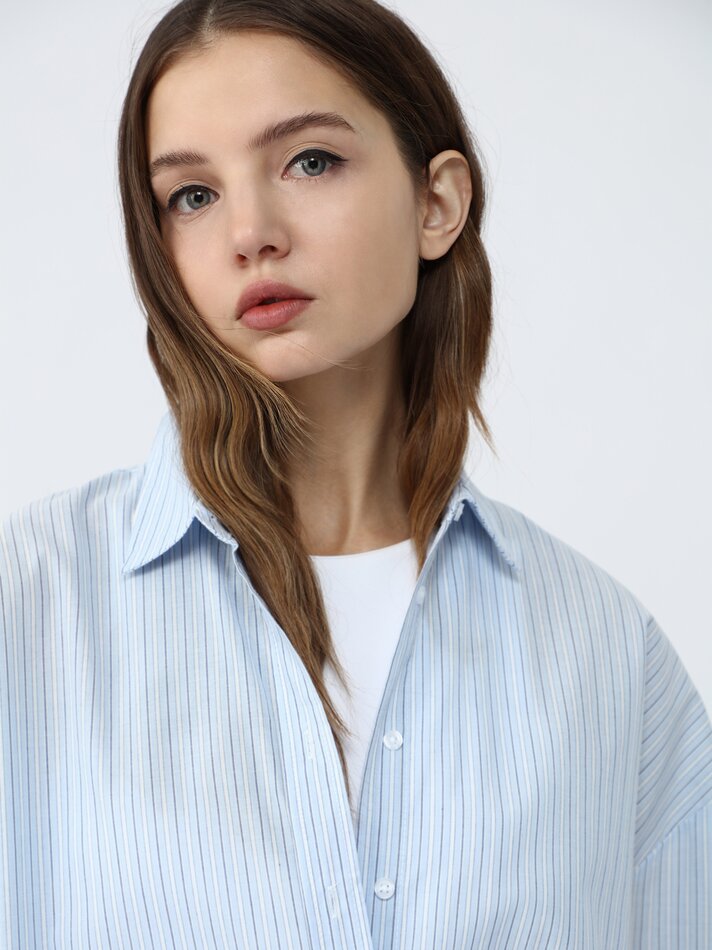 Camisa de manga comprida oversized - Listrada