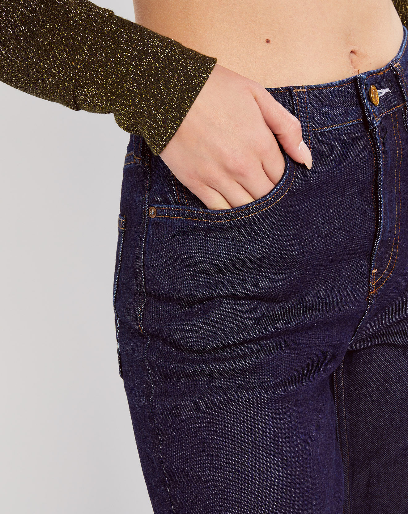 Scotch & Soda Jean Taille haute Crop Boot bleu foncé
