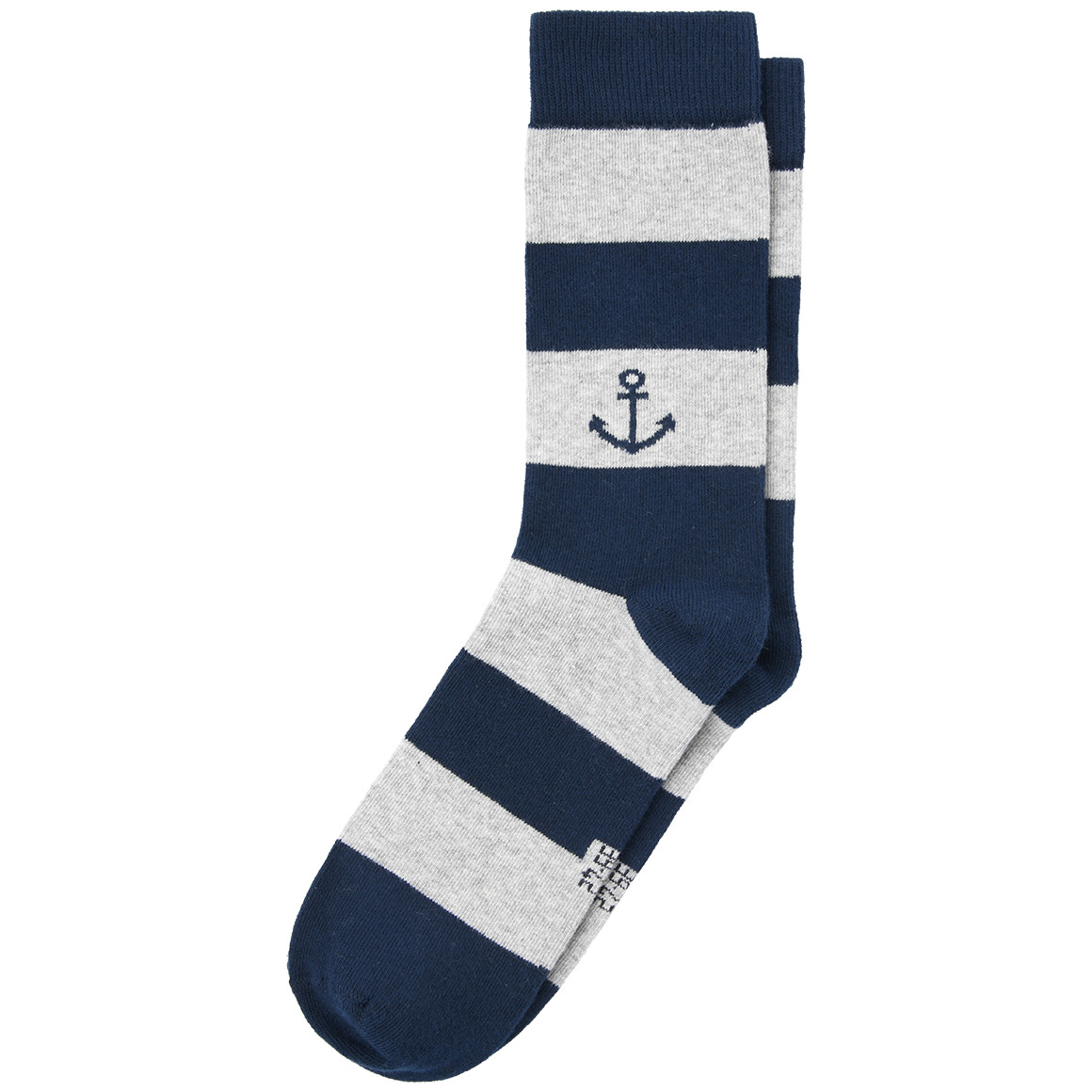 VanVaan 1 Paar Herren Socken mit Streifen dunkelblau / hellgrau