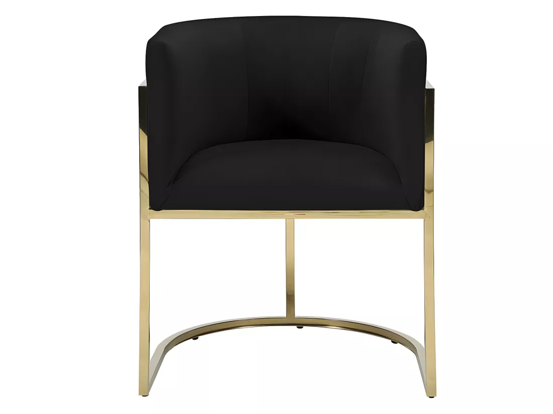 Lot de 2 chaises avec accoudoirs - Velours et acier inoxydable - Noir et doré - PERIA de Pascal MORABITO
