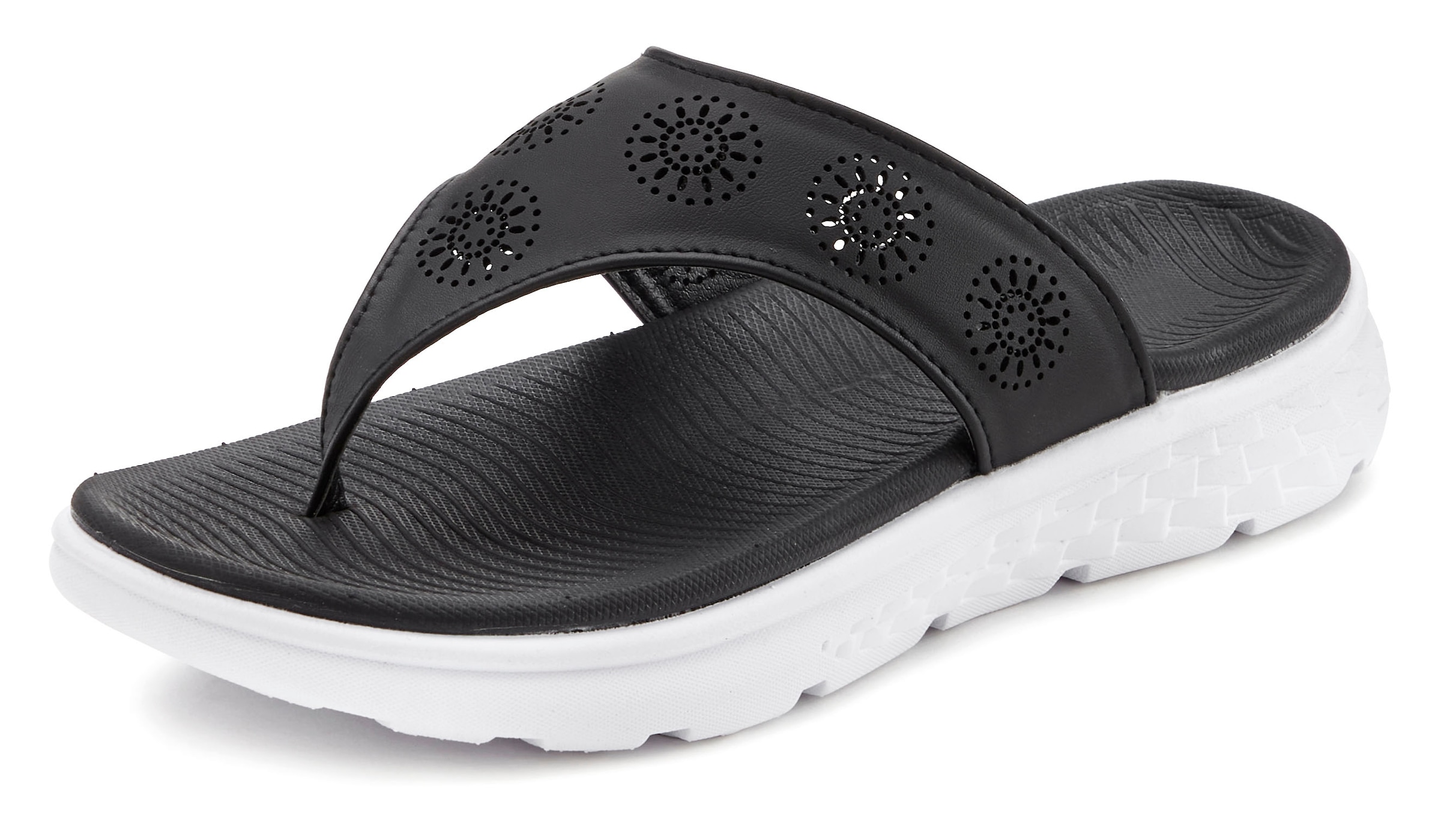Vivance Zehentrenner  Pantolette mit Cut-Out-Muster VEGAN