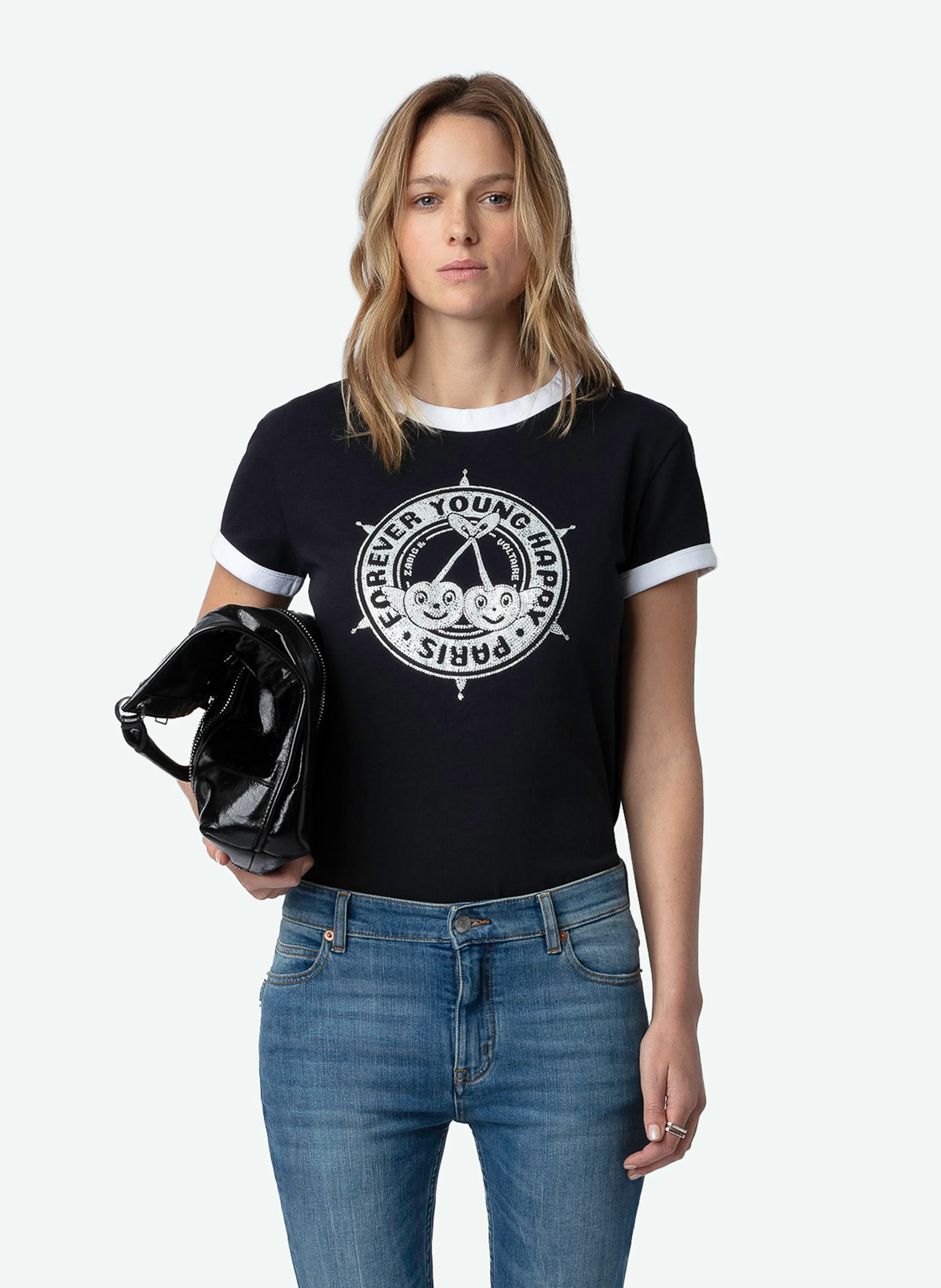 WALK - Tee-shirt manches courtes imprimé en coton bio | Noir